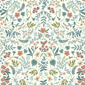 Rifle Paper Co. Wildwood wallpaper, color Beige & Coral, SKU RI5157