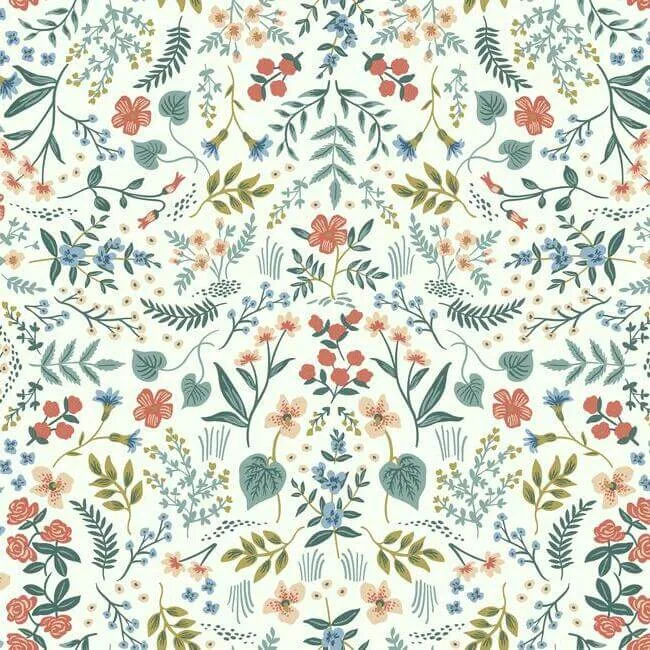 Rifle Paper Co. Wildwood wallpaper, color Beige & Coral, SKU RI5157