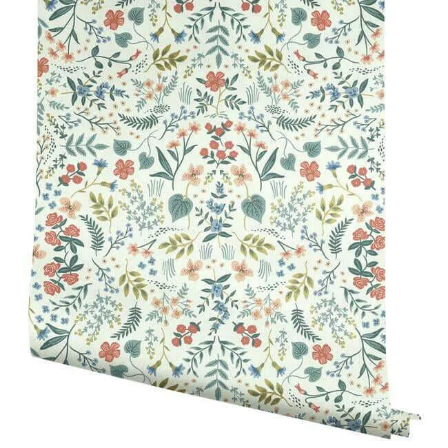 Rifle Paper Co. Wildwood - Beige & Coral Wallpaper | Buy Online Rifle Paper Co. Wildwood wallpaper, color Beige & Coral, SKU RI5157