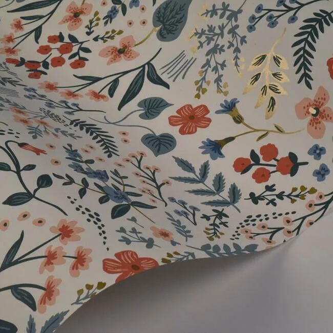 Rifle Paper Co. Wildwood - Beige & Coral Wallpaper | Buy Online Rifle Paper Co. Wildwood wallpaper, color Beige & Coral, SKU RI5157