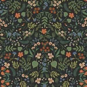 Rifle Paper Co. Wildwood wallpaper, color Black, SKU RI5158