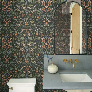 Rifle Paper Co. Wildwood wallpaper, color Black, SKU RI5158