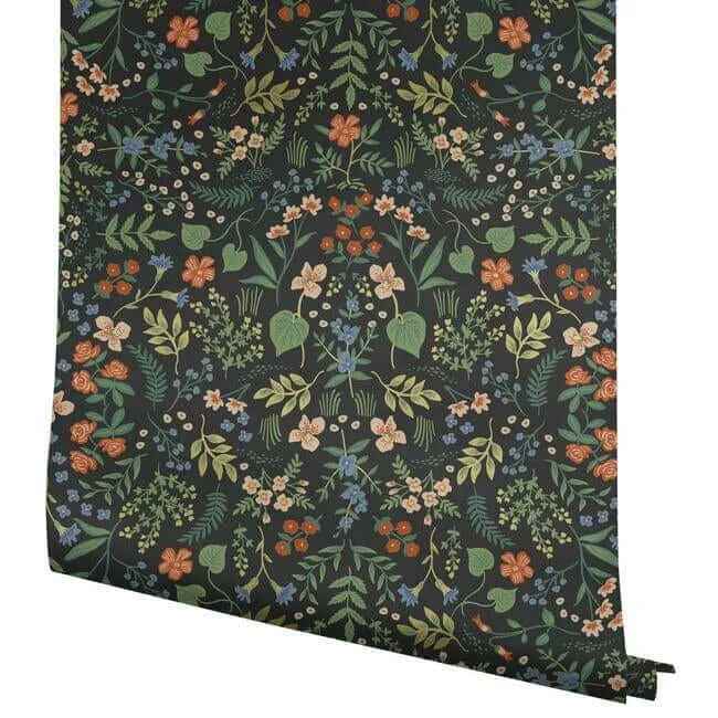 Rifle Paper Co. Wildwood - Black Wallpaper | Buy Online Rifle Paper Co. Wildwood wallpaper, color Black, SKU RI5158