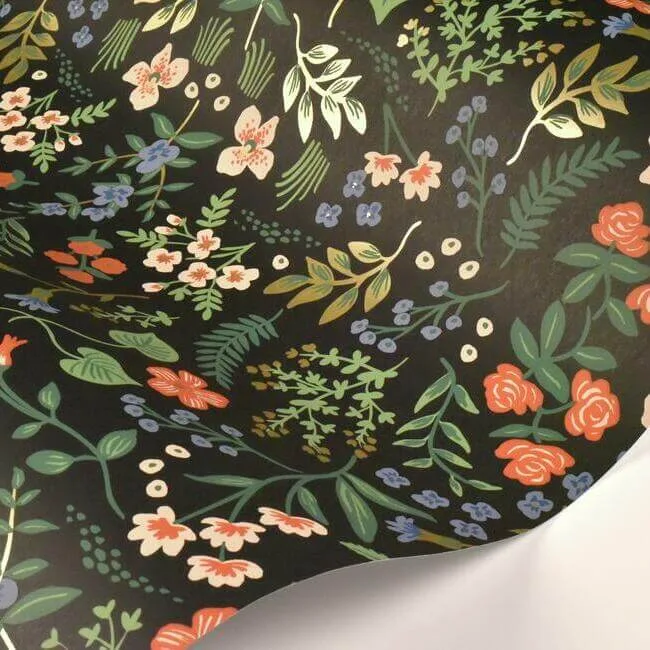 Rifle Paper Co. Wildwood - Black Wallpaper | Buy Online Rifle Paper Co. Wildwood wallpaper, color Black, SKU RI5158