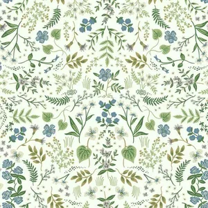 Rifle Paper Co. Wildwood wallpaper, color Blue & Green, SKU RI5155