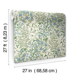 Rifle Paper Co. Wildwood Garden wallpaper, color Beige & Green, SKU RP7375