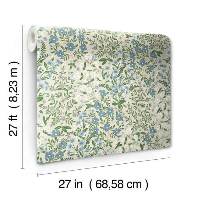 Rifle Paper Co. Wildwood Garden wallpaper, color Beige & Green, SKU RP7375