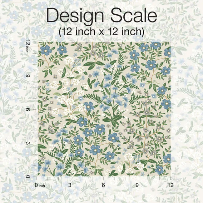 Rifle Paper Co. Wildwood Garden wallpaper, color Beige & Green, SKU RP7375