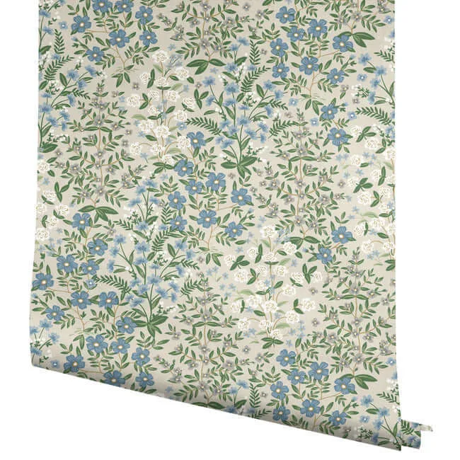 Rifle Paper Co. Wildwood Garden wallpaper, color Beige & Green, SKU RP7375