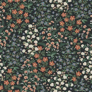 Rifle Paper Co. Wildwood Garden wallpaper, color Black & Red, SKU RP7378