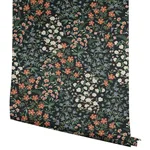 Rifle Paper Co. Wildwood Garden - Black & Red Wallpaper | Buy Online Rifle Paper Co. Wildwood Garden wallpaper, color Black & Red, SKU RP7378