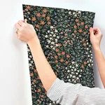 Rifle Paper Co. Wildwood Garden - Black & Red Wallpaper | Buy Online Rifle Paper Co. Wildwood Garden wallpaper, color Black & Red, SKU RP7378