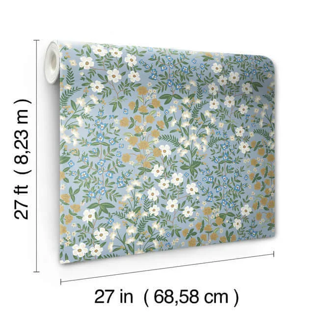 Rifle Paper Co. Wildwood Garden - Blue & White Wallpaper | Buy Online Rifle Paper Co. Wildwood Garden wallpaper, color Blue & White, SKU RP7379