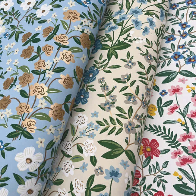 Rifle Paper Co. Wildwood Garden - Blue & White Wallpaper | Buy Online Rifle Paper Co. Wildwood Garden wallpaper, color Blue & White, SKU RP7379