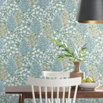 Rifle Paper Co. Wildwood Garden - Blue & White Wallpaper | Buy Online Rifle Paper Co. Wildwood Garden wallpaper, color Blue & White, SKU RP7379