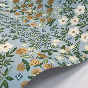 Rifle Paper Co. Wildwood Garden wallpaper, color Blue & White, SKU RP7379