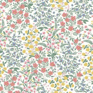 Rifle Paper Co. Wildwood Garden wallpaper, color White & Pink, SKU RP7377
