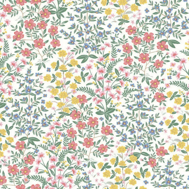 Rifle Paper Co. Wildwood Garden wallpaper, color White & Pink, SKU RP7377