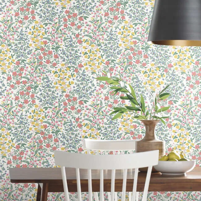 Rifle Paper Co. Wildwood Garden wallpaper, color White & Pink, SKU RP7377