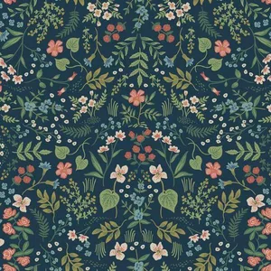 Rifle Paper Co. Wildwood wallpaper, color Navy, SKU RI5154