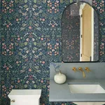 Rifle Paper Co. Wildwood - Navy Wallpaper | Buy Online Rifle Paper Co. Wildwood wallpaper, color Navy, SKU RI5154