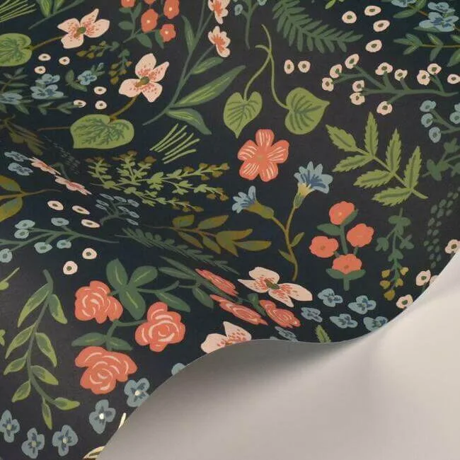 Rifle Paper Co. Wildwood - Navy Wallpaper | Buy Online Rifle Paper Co. Wildwood wallpaper, color Navy, SKU RI5154