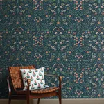 Rifle Paper Co. Wildwood - Navy Wallpaper | Buy Online Rifle Paper Co. Wildwood wallpaper, color Navy, SKU PSW1622RL