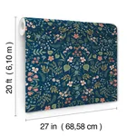 Rifle Paper Co. Wildwood - Navy Wallpaper | Buy Online Rifle Paper Co. Wildwood wallpaper, color Navy, SKU PSW1622RL