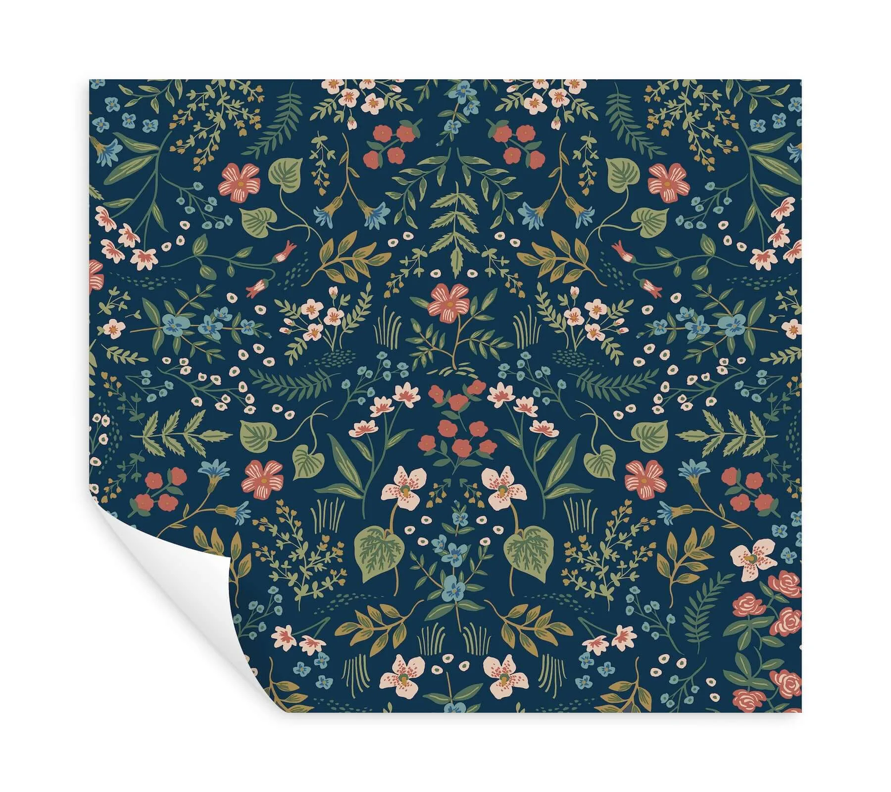 Rifle Paper Co. Wildwood - Navy Wallpaper | Buy Online Rifle Paper Co. Wildwood wallpaper, color Navy, SKU PSW1622RL