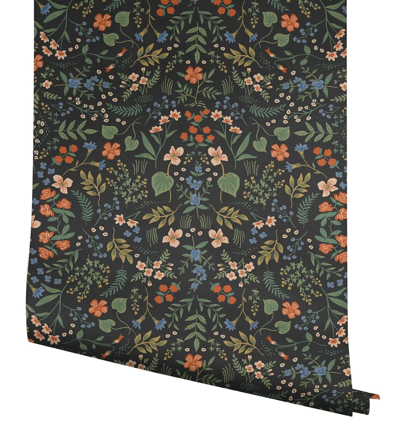 Rifle Paper Co. Wildwood - Black Wallpaper | Buy Online Rifle Paper Co. Wildwood wallpaper, color Black, SKU PSW1623RL