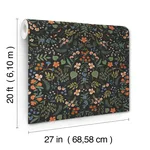 Rifle Paper Co. Wildwood - Black Wallpaper | Buy Online Rifle Paper Co. Wildwood wallpaper, color Black, SKU PSW1623RL