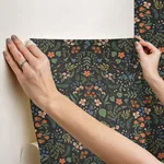 Rifle Paper Co. Wildwood - Black Wallpaper | Buy Online Rifle Paper Co. Wildwood wallpaper, color Black, SKU PSW1623RL