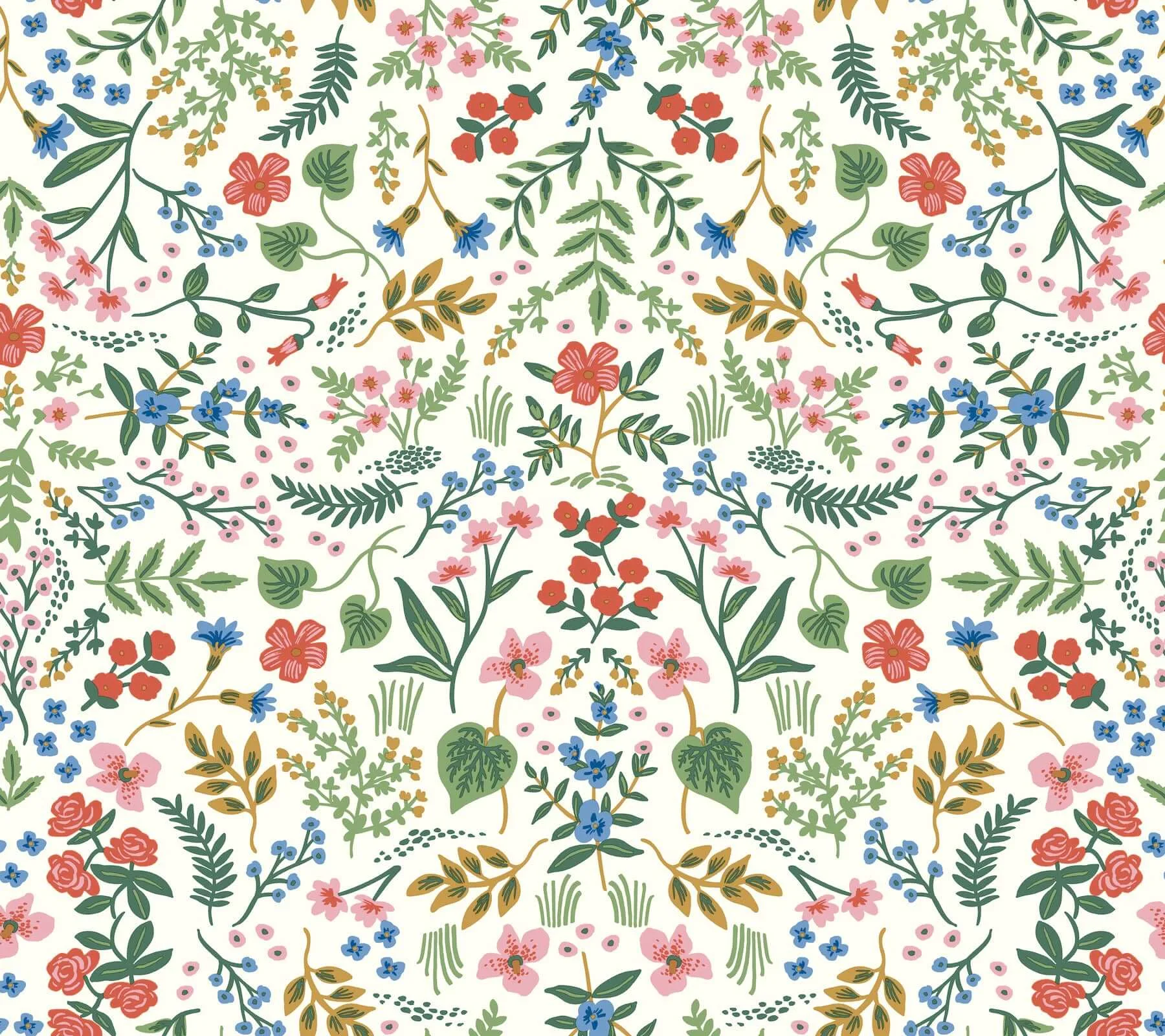 Rifle Paper Co. Wildwood wallpaper, color Rose, SKU PSW1624RL