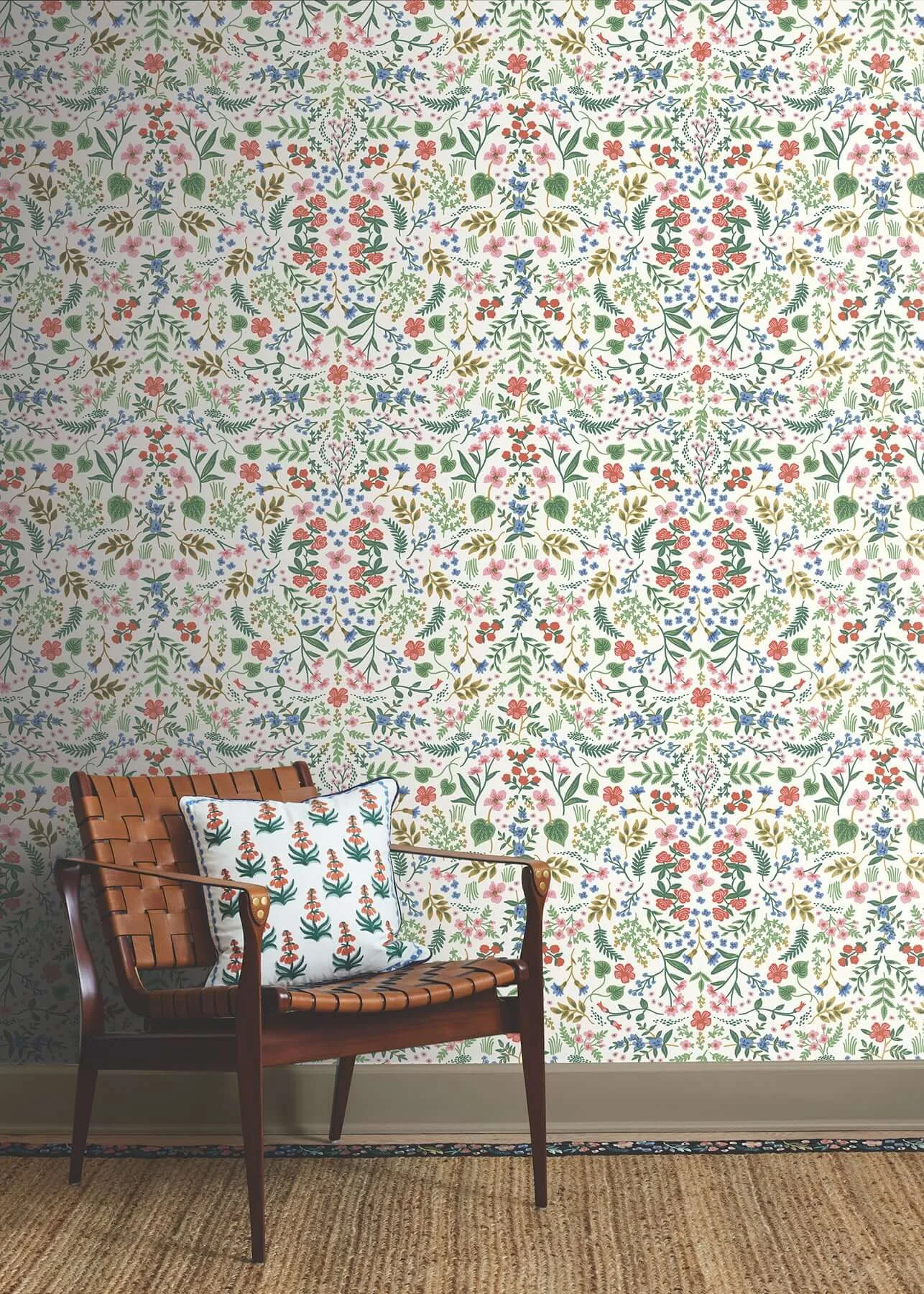 Rifle Paper Co. Wildwood wallpaper, color Rose, SKU PSW1624RL