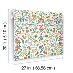 Rifle Paper Co. Wildwood wallpaper, color Rose, SKU PSW1624RL
