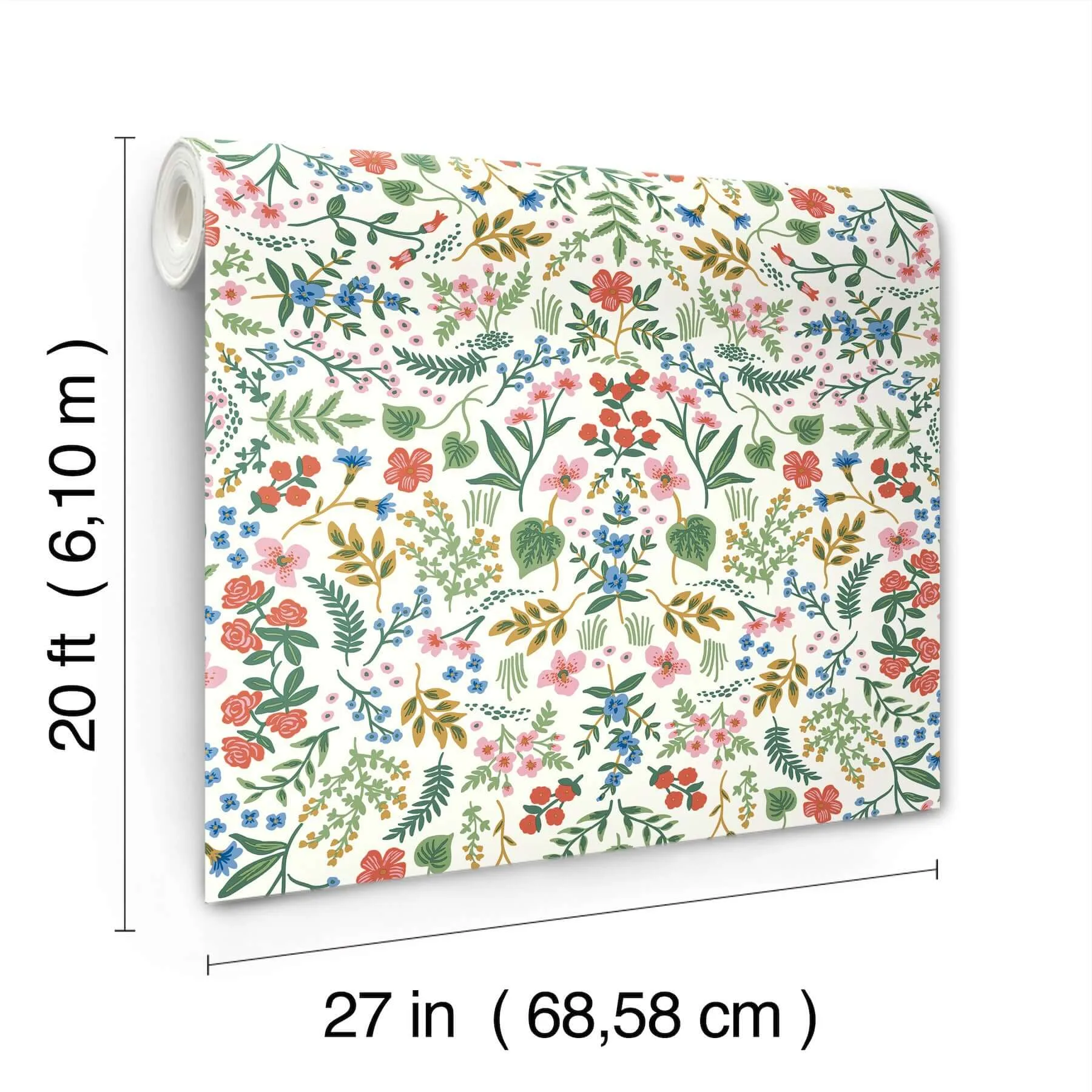 Rifle Paper Co. Wildwood wallpaper, color Rose, SKU PSW1624RL
