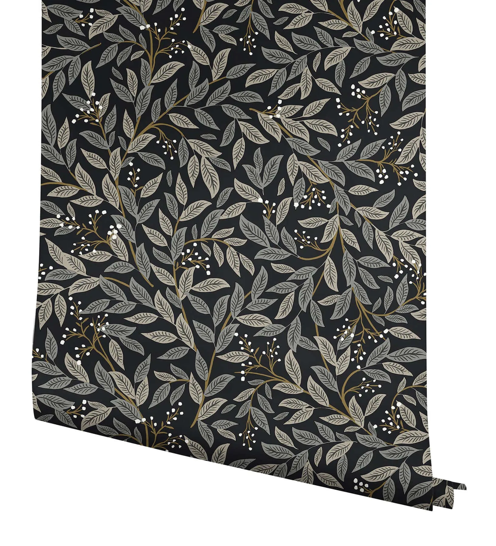 Rifle Paper Co. Willowberry - Black Wallpaper | Buy Online Rifle Paper Co. Willowberry wallpaper, color Black, SKU RF7462