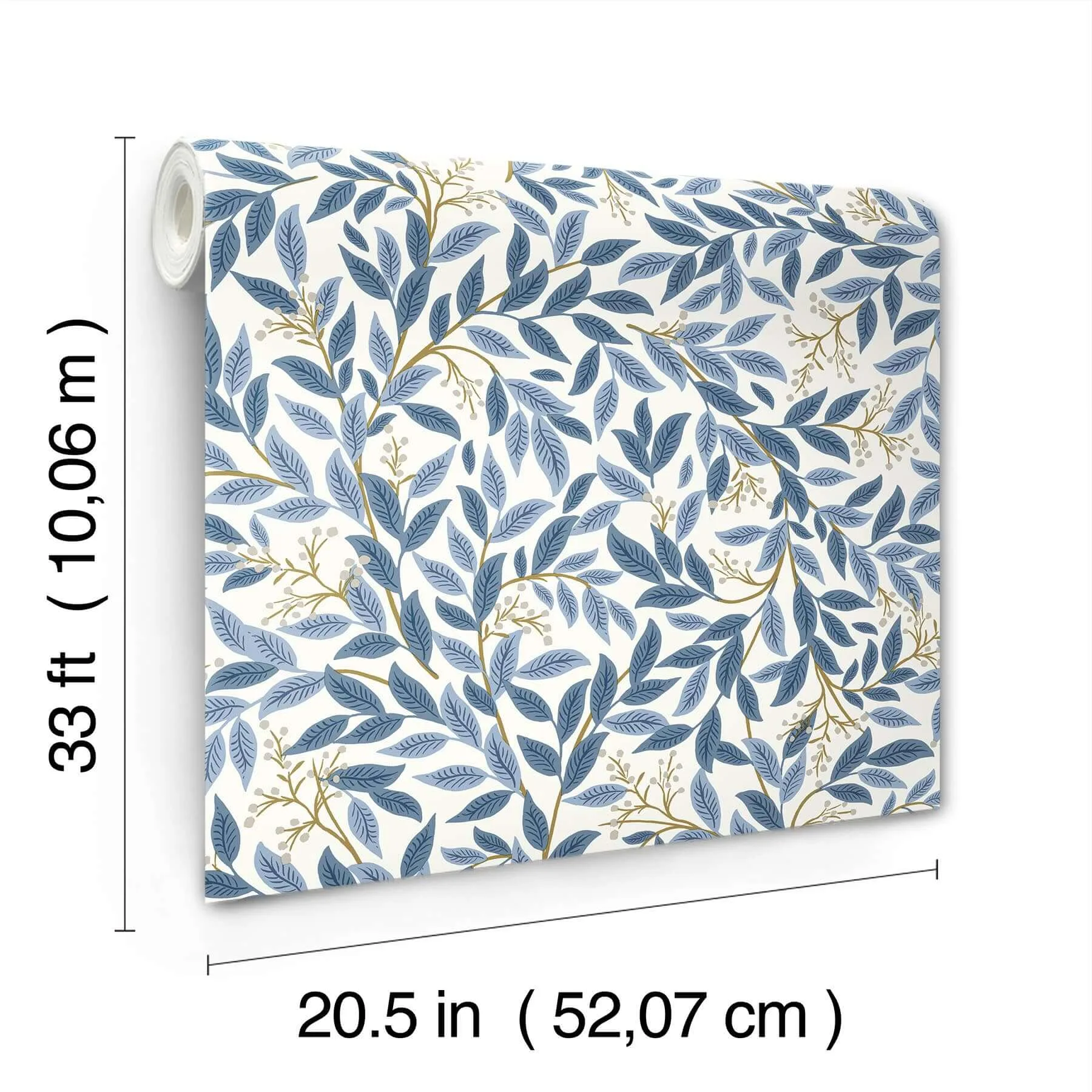 Rifle Paper Co. Willowberry wallpaper, color Blue, SKU RF7461
