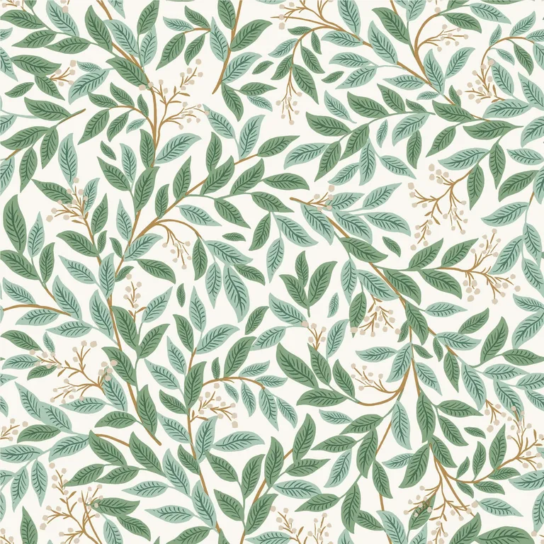 Rifle Paper Co. Willowberry wallpaper, color Emerald, SKU RF7464