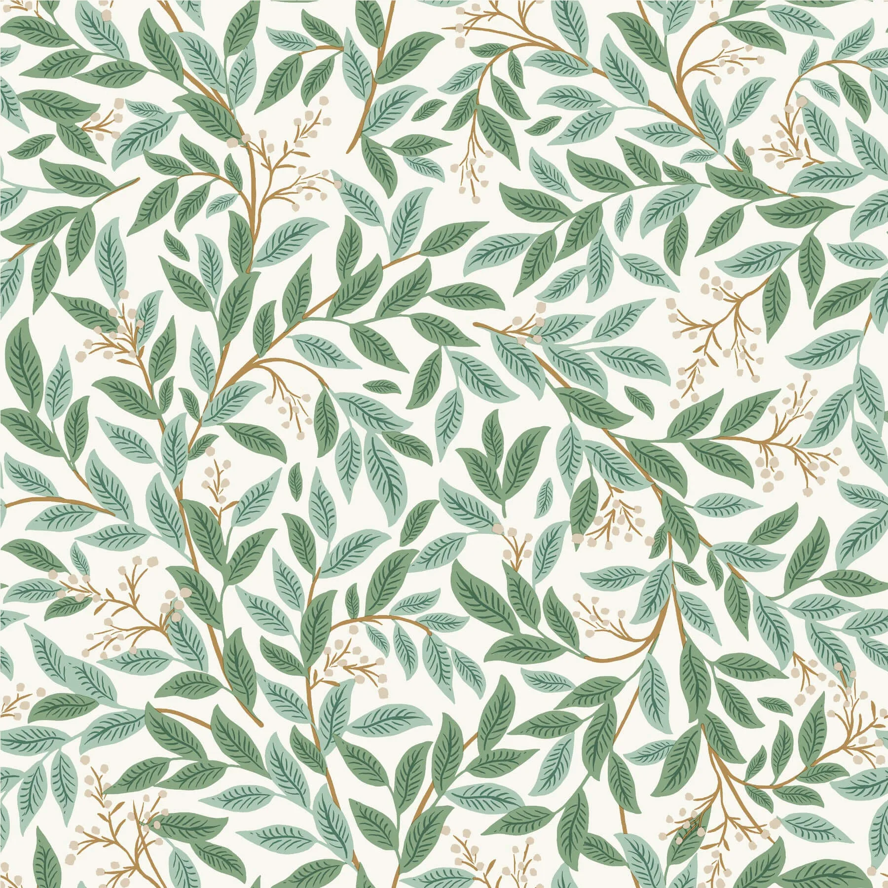 Rifle Paper Co. Willowberry wallpaper, color Emerald, SKU RF7464