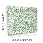 Rifle Paper Co. Willowberry wallpaper, color Emerald, SKU RF7464