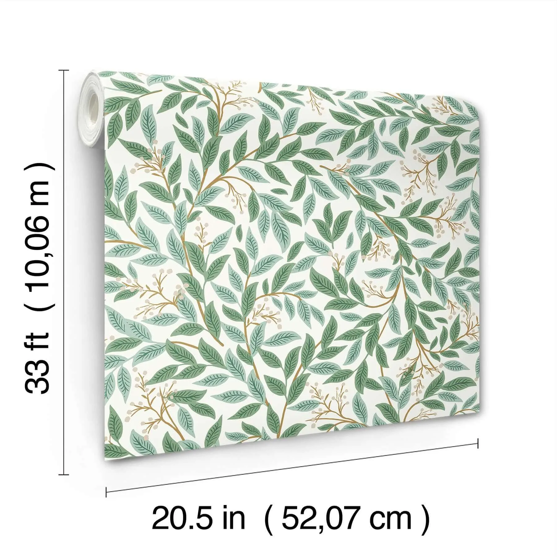 Rifle Paper Co. Willowberry wallpaper, color Emerald, SKU RF7464