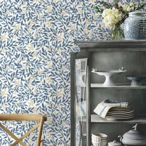Rifle Paper Co. Willowberry wallpaper, color Blue & White, SKU PSW1469RL