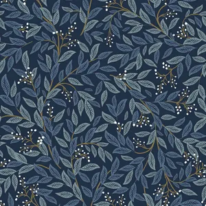 Rifle Paper Co. Willowberry wallpaper, color Navy, SKU PSW1470RL