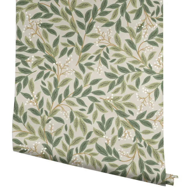 Rifle Paper Co. Willowberry wallpaper, color Linen, SKU PSW1473RL