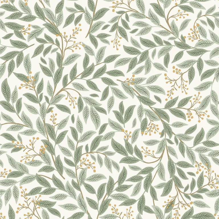 Rifle Paper Co. Willowberry wallpaper, color Sage, SKU RF7465