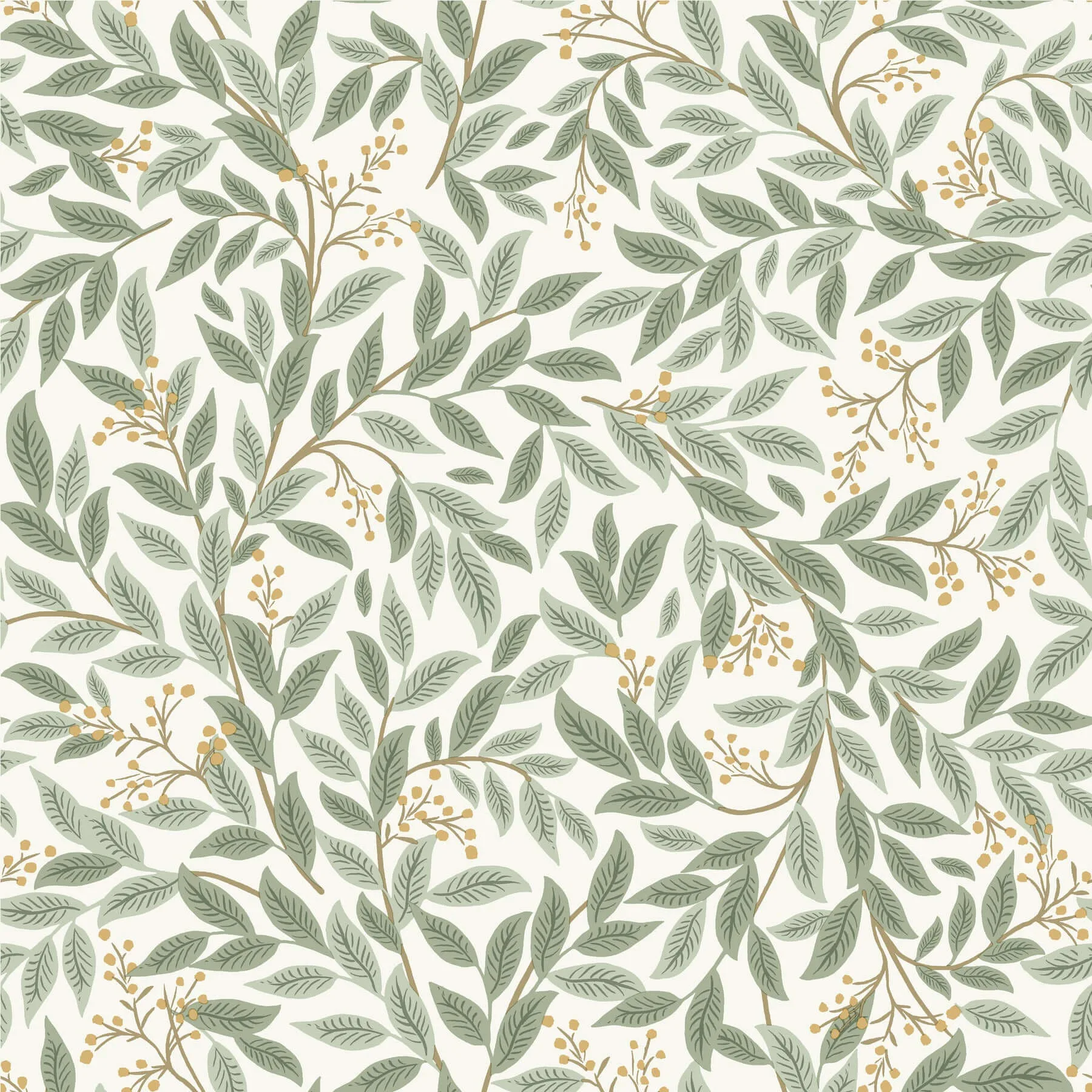 Rifle Paper Co. Willowberry wallpaper, color Sage, SKU RF7465