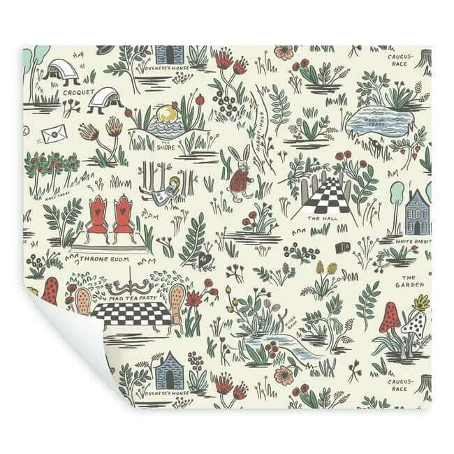 Rifle Paper Co. Wonderland - Pastel Wallpaper | Buy Online Rifle Paper Co. Wonderland wallpaper, color Pastel, SKU PSW1330RL