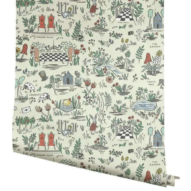 Rifle Paper Co. Wonderland - Pastel Wallpaper | Buy Online Rifle Paper Co. Wonderland wallpaper, color Pastel, SKU PSW1330RL
