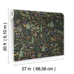 Rifle Paper Co. Woodland - Black Wallpaper | Buy Online Rifle Paper Co. Woodland wallpaper, color Black, SKU PSW1546RL